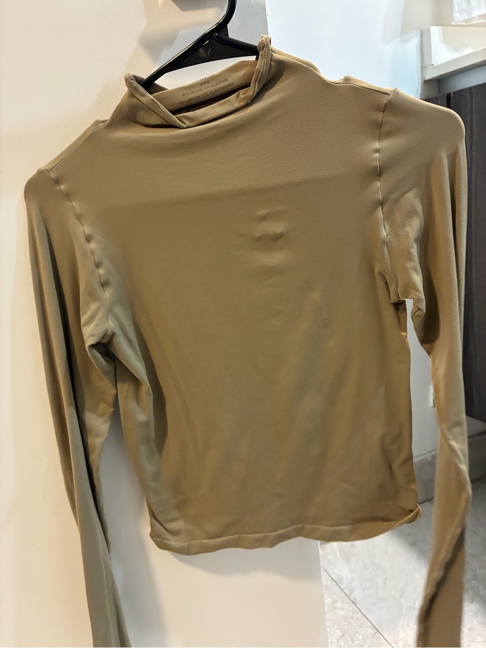 SKIMS Long-Sleeve Mock Neck Top - Taupe